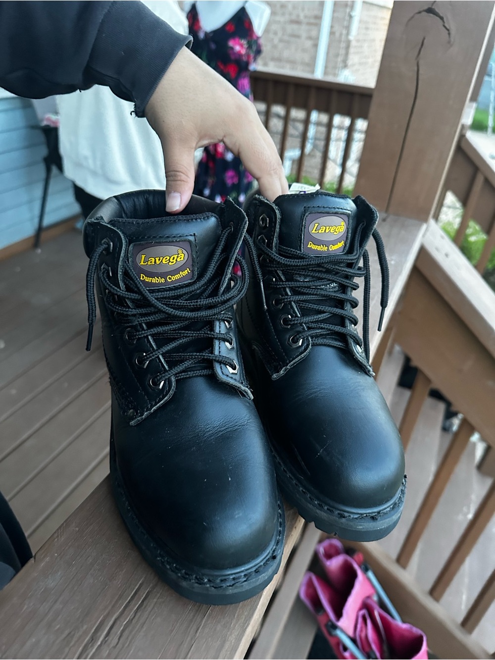 Lavega Black Work Boots -  steel helmet boots